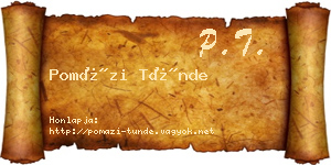 Pomázi Tünde névjegykártya